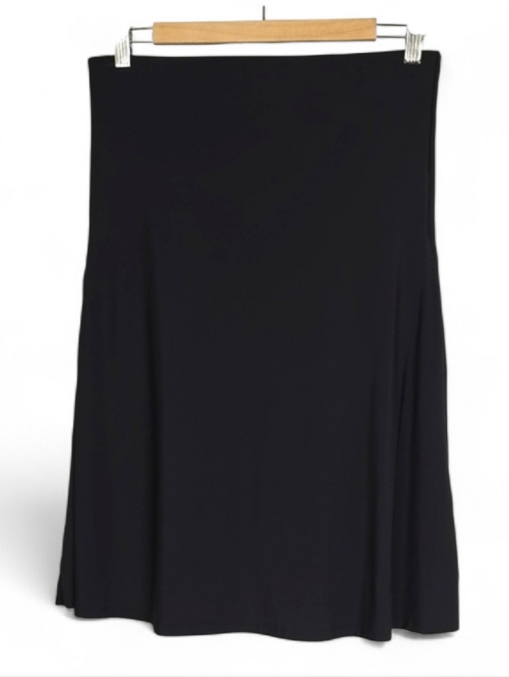 Joan Vass Women's Black Tummy Control A Line Knee Length Skirt Lightweight 2X